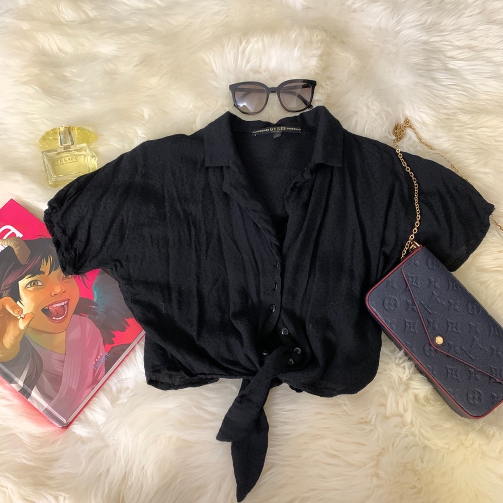 Guess top front tie